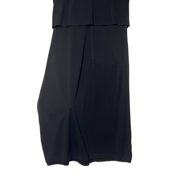 VTG Dressing Clio Women's  Dress Cardigan Set  Medium Black Maxi USA flaw - Picture 15 of 16